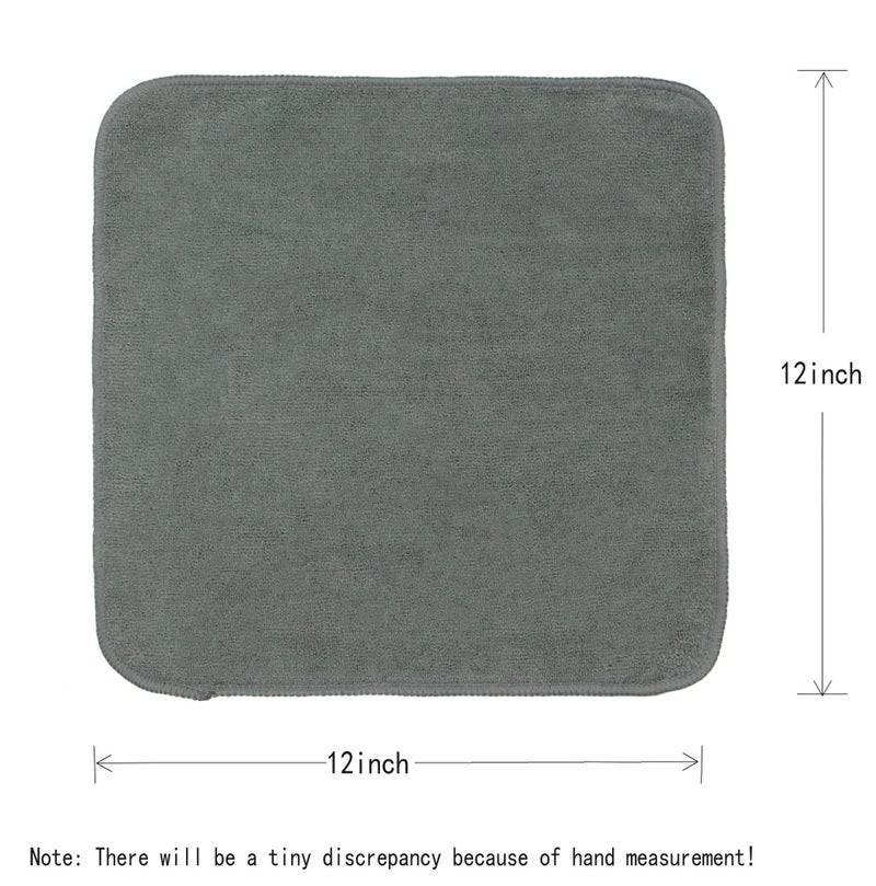 VeraSong Microfiber Dish Cloths Fast Drying Kitchen Cleaning Cloth Dish Rags Dust Cloths Ultra Absorbent Lint Free Washcloths with Poly Scrub Side 12inch x 12inch 8 Pack (Gray) - Image 5